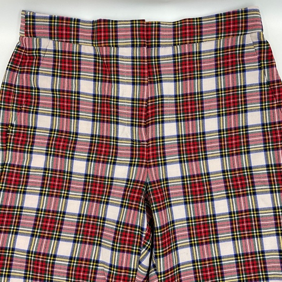 J. Crew RARE Tartan Plaid Straight Leg Stretch Flat Front High Waist Wool Pants - Picture 7 of 16